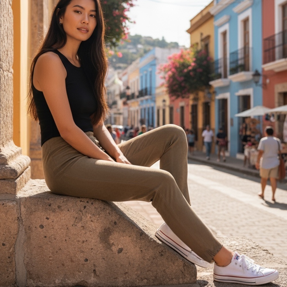Gap suedette leggings in brown taupe xs